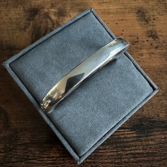 David Yurman Sterling Silver Cuff w/ Pavé White Diamonds & 18K Gold - Medium - Picture 11 of 16